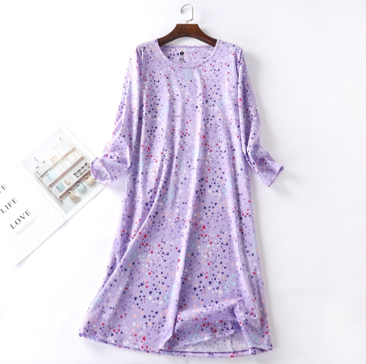 Female Casual Cartoon nighty dress Ladies 100% Cotton Nightgown Women Long sleepshirt Plus size dresses