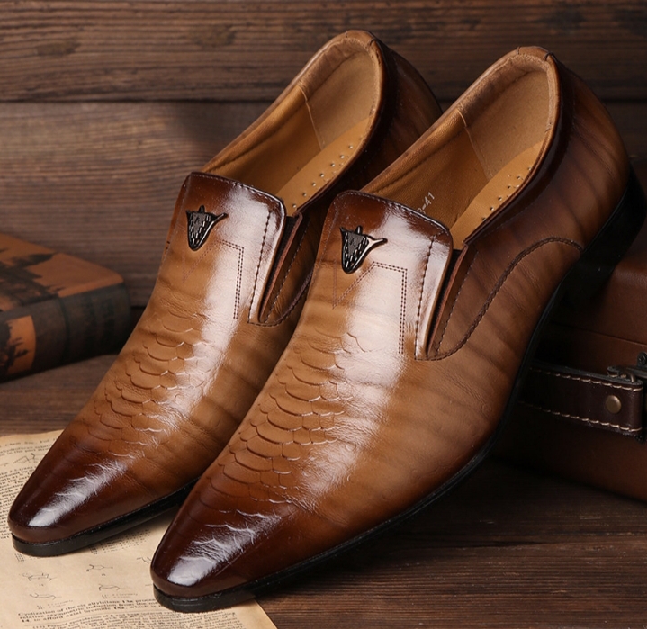 Men Shoes Retro Dress Shoes High Quality Business PU Leather Lace-up Footwear Formal Shoes