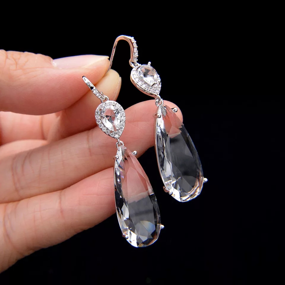 NGN 3,410.85  74%OFF | CINDY XIANG Colorful Cubic Zirconia Water-drop Earrings For Women Classic Desgin High Quality Copper Earrings Good&nbsp;Gift