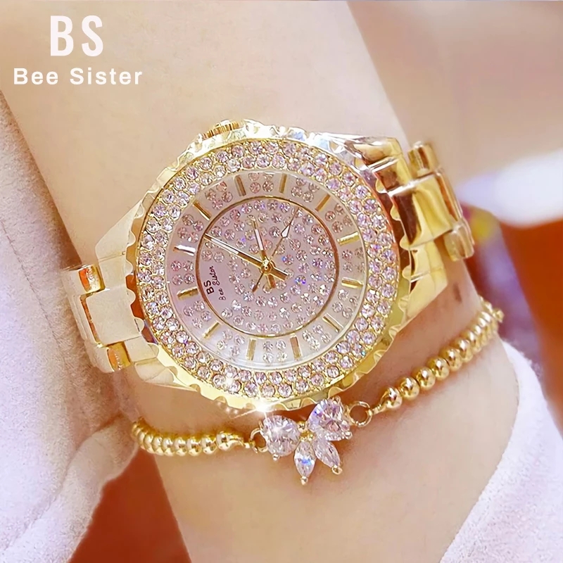 NGN 5,791.45  35%OFF | Women Watches Gold Luxury Brand Diamond Quartz Ladies Wrist Watches Stainless steel Clock Female Watch relogio feminino&nbsp;2020