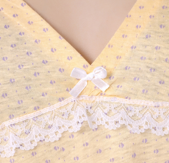 100% cotton nightgowns for women summer sleepshirts 2022 new autumn v-neck female sleepwear teenage girl lounge green yellow